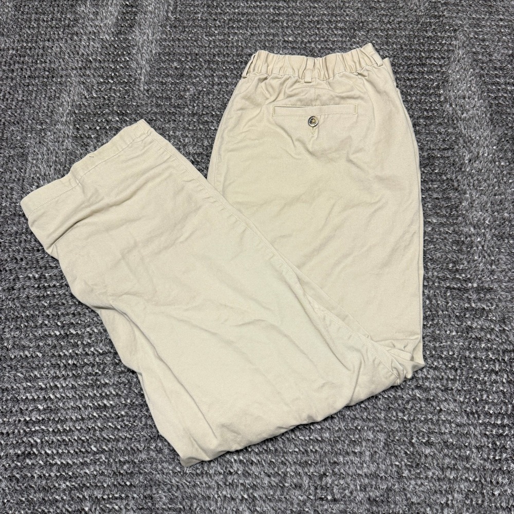 L.L.Bean Womens Pants 20 Tall Khaki Original Fit Flannel‎ Lined Elastic Waist